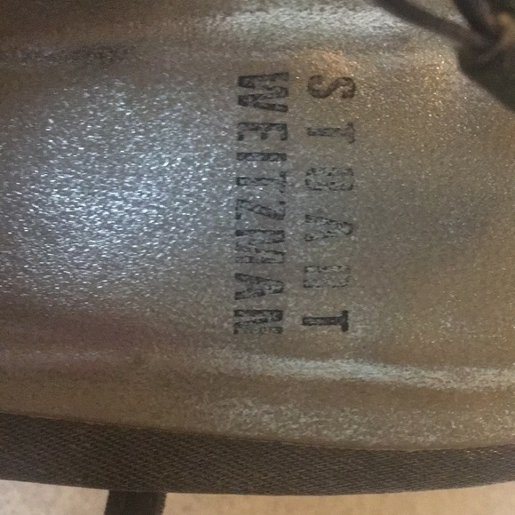 Stuart Weitzman pointy toe silver sling backs - Picture 2 of 8